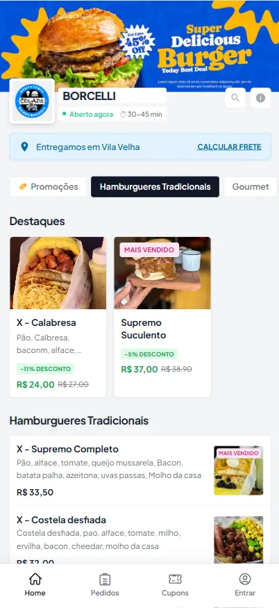 Cardápio Digital Menuzia
